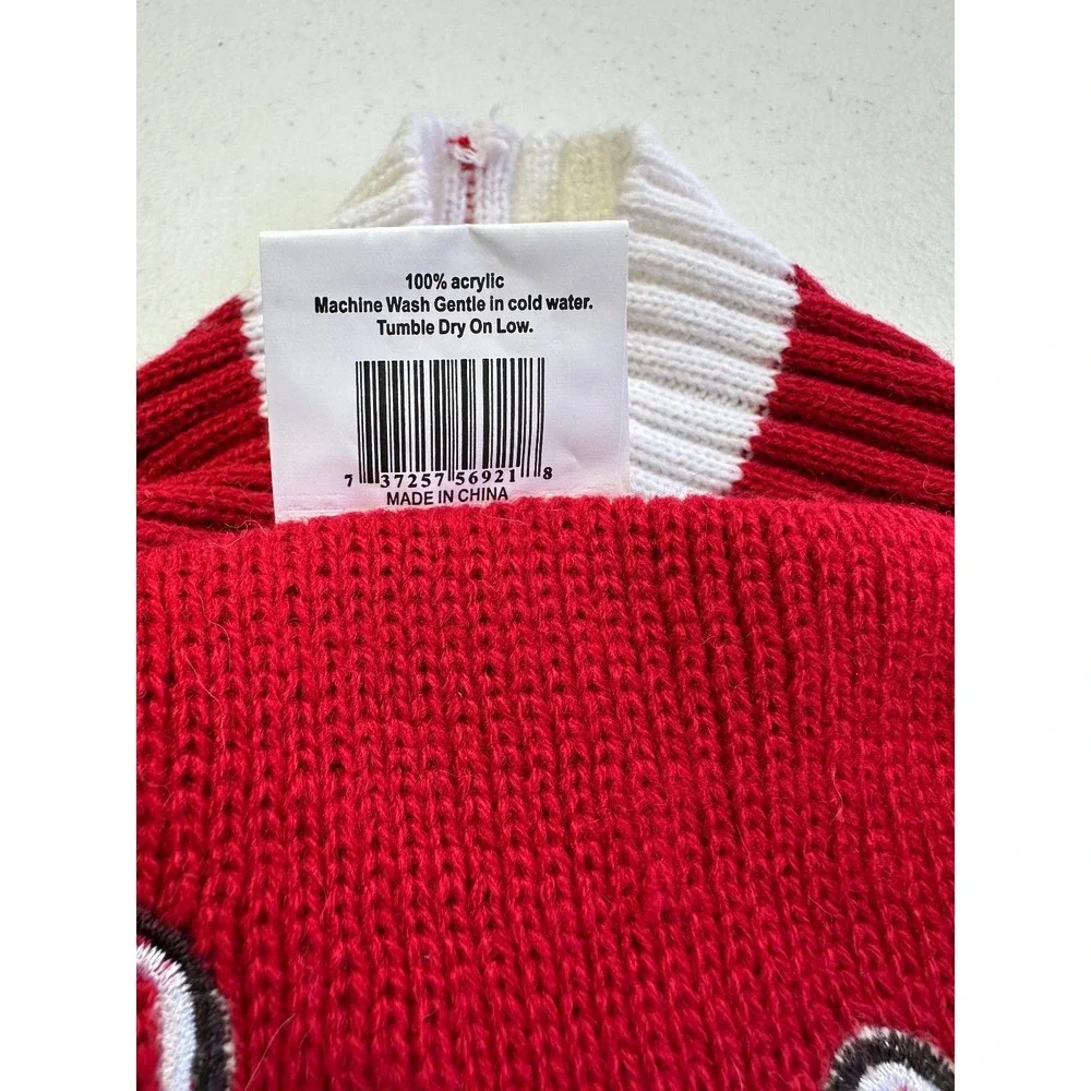 Top Paw Dog Sweater M Red Reindeer Christmas Knit Pullover Holiday Winter Pet
